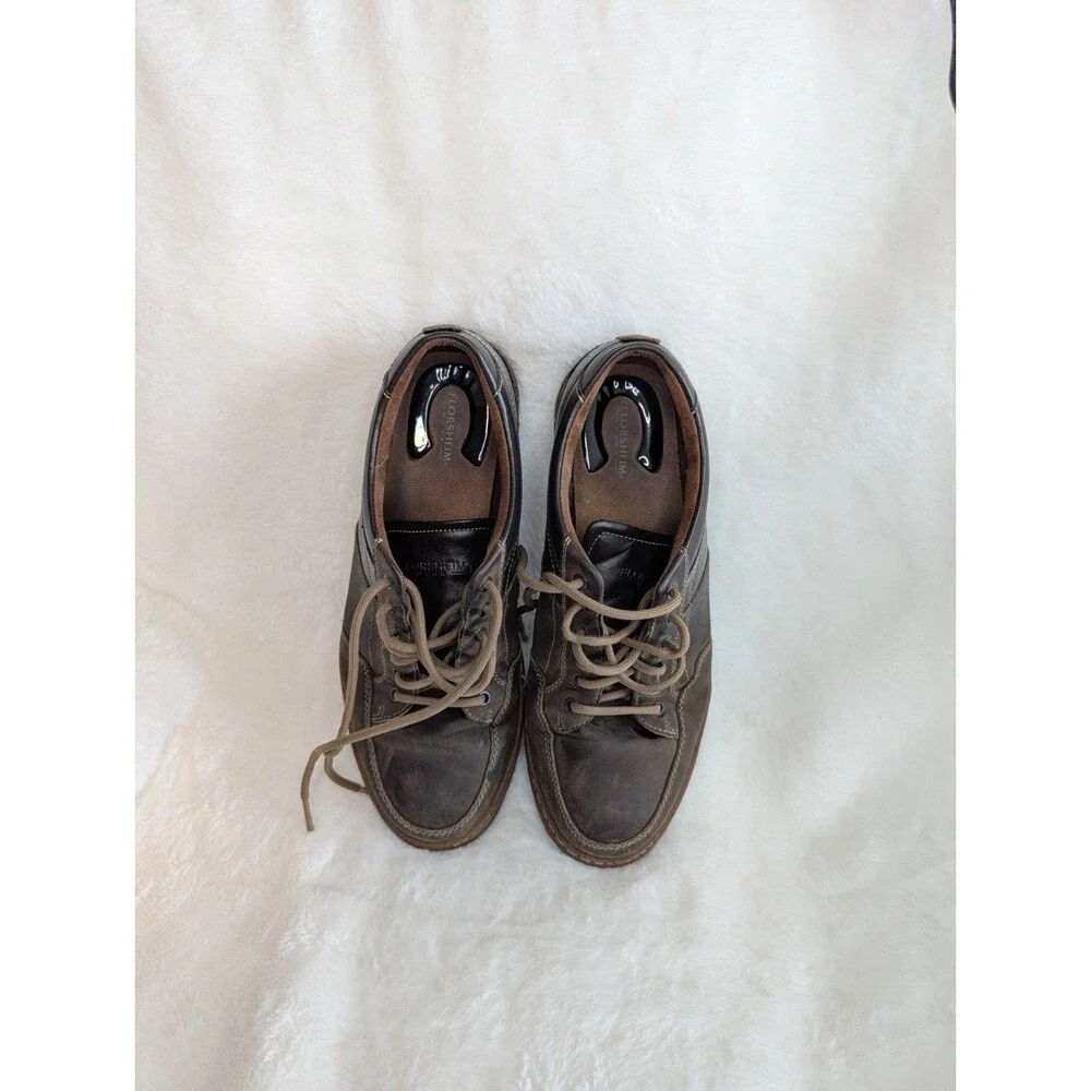 Brown Leather Steel Toe Work Oxford Shoes - Chunky Gorpcore Retro Grunge Low Top